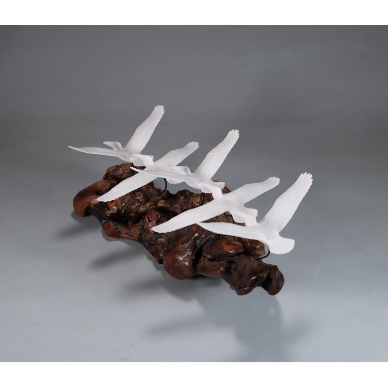 5 Pelicans in Flight by John Perry 11 inch Long