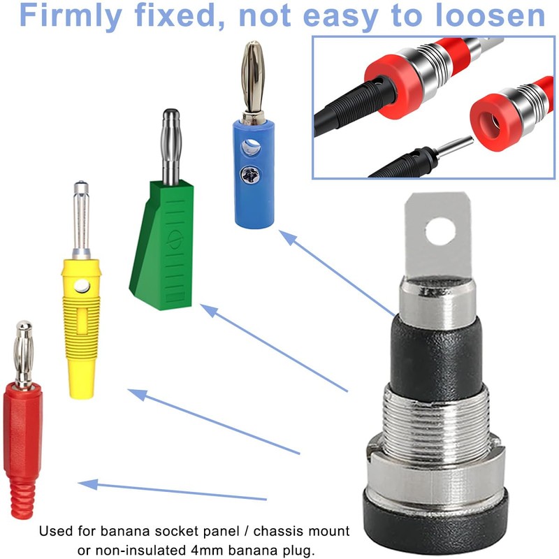 Xiatiaosann 12 Pcs Banana Jack Socket, Female Banana Plug Connector,