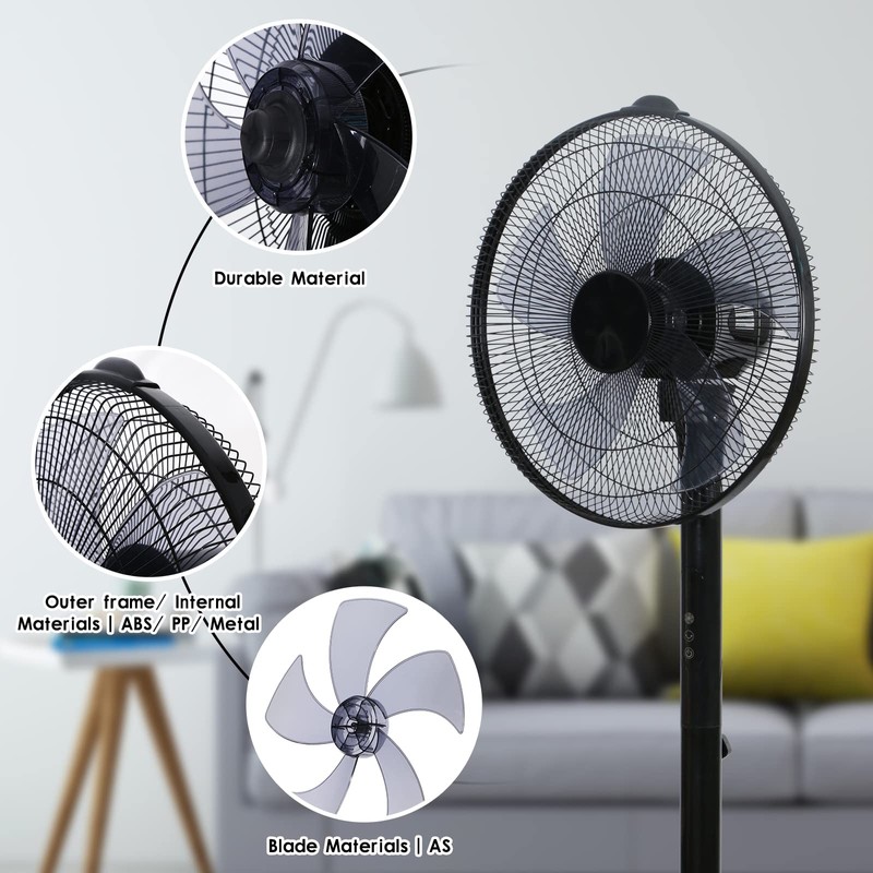 Simple Deluxe 16 Inches Stand Fan with Pedestal Base, Height