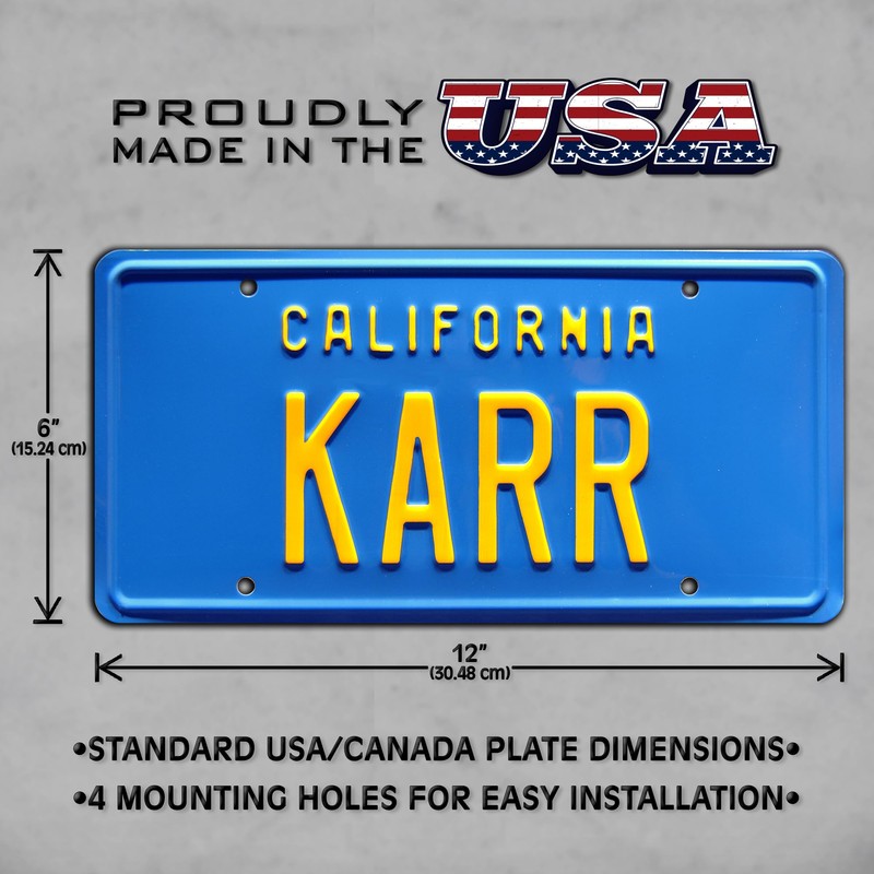 Knight Rider | KNIGHT + KARR | Metal Stamped License