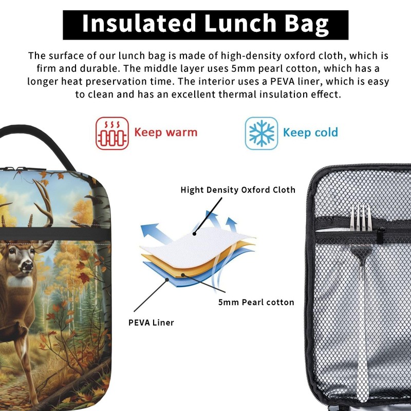 VANZEV Lunch Box for Women Men, Deer Insulated Lunch Box