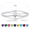 Sapphire Color Heart-Shaped September Birthstone Cubic Zirconias 4.0mm Tennis Bracelet