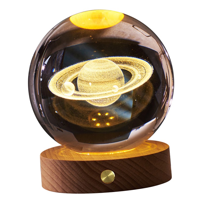 3D Crystal Ball Night Light Rechargeable Battery Soft Light Multifunction
