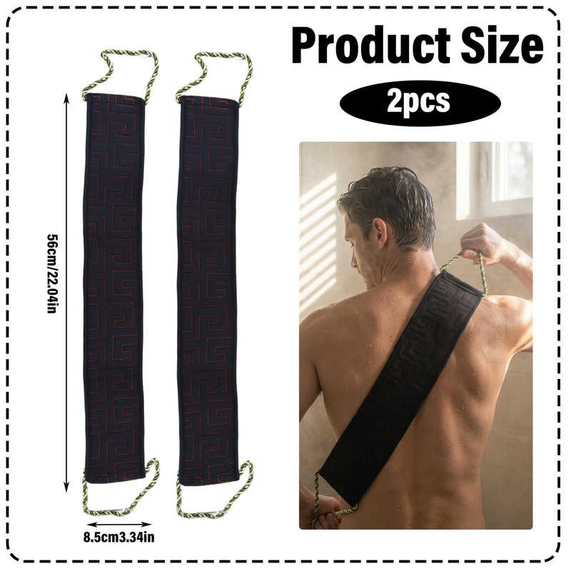 Solvio 2PCS Loofah Back Scrubber for Shower, Exfoliating Shower Towel
