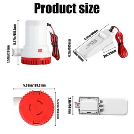 FengyingRise 1500gph Electric Marine Bilge Pump with Automatic Boat Bilge Pump Float Switch, for Areas In Ships