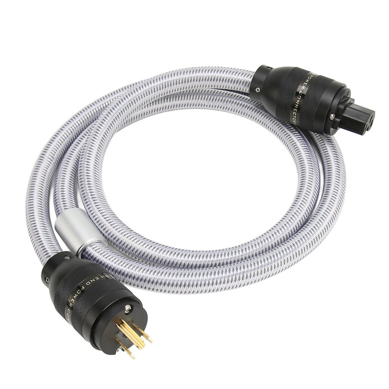 HiFi Power Cable Pure Copper Gold Plated Double Shielding Audiophile