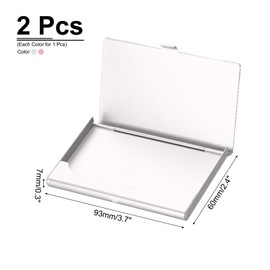 PATIKIL Bling Alloy Business Card Holder, 2Pcs Rhinestone Name Credit Card Organizer Bling Pocket Display for Women Office Exhibition, Silver Tone/Pink