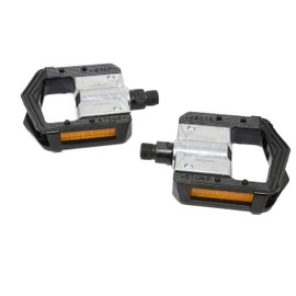 Raleigh - REA415 - Folding Bicycle Pedal with Alloy Body and 9/16 Inch Steel Axle in Black and Chrome with Reflectors