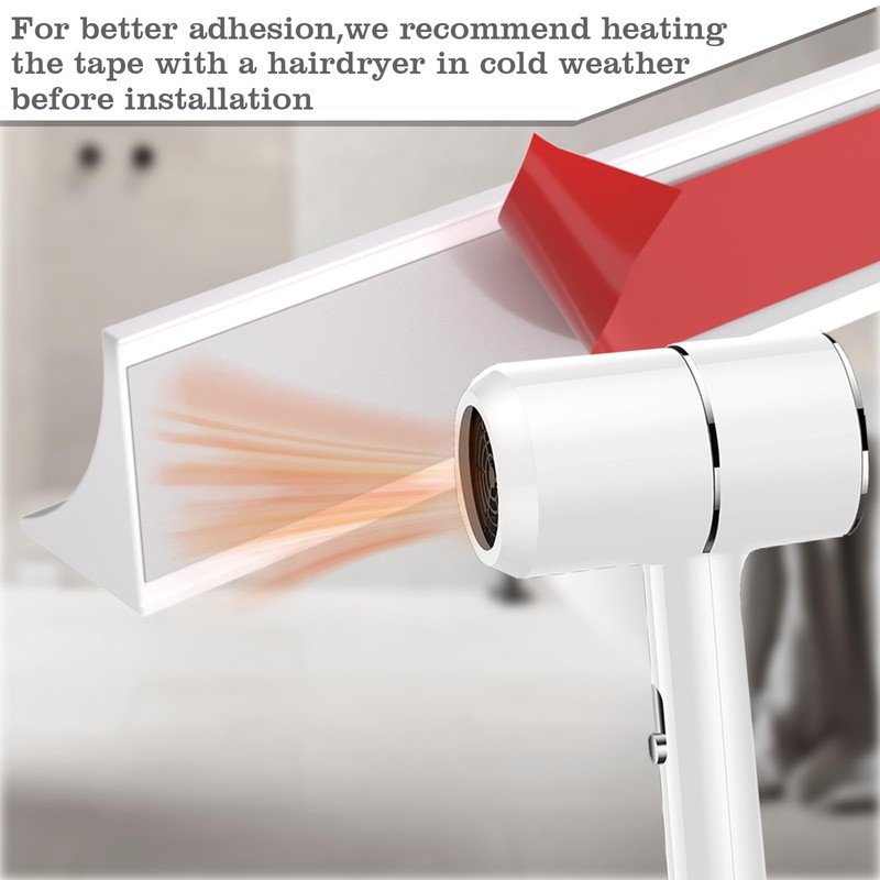 67”Shower Threshold Water Dam Barrier,Silicone Shower Water Guard for Bathroom