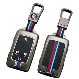Sucxyor Compatible with 2014-2018 GMC Sierra Chevy Silverado Key Fob Cover,2015-2022 Canyon Colorado Key Fob Cover,Key Fob Case for Silverado Sierra 1500 2500 3500,Metal Shell Soft Silicone 4 Button