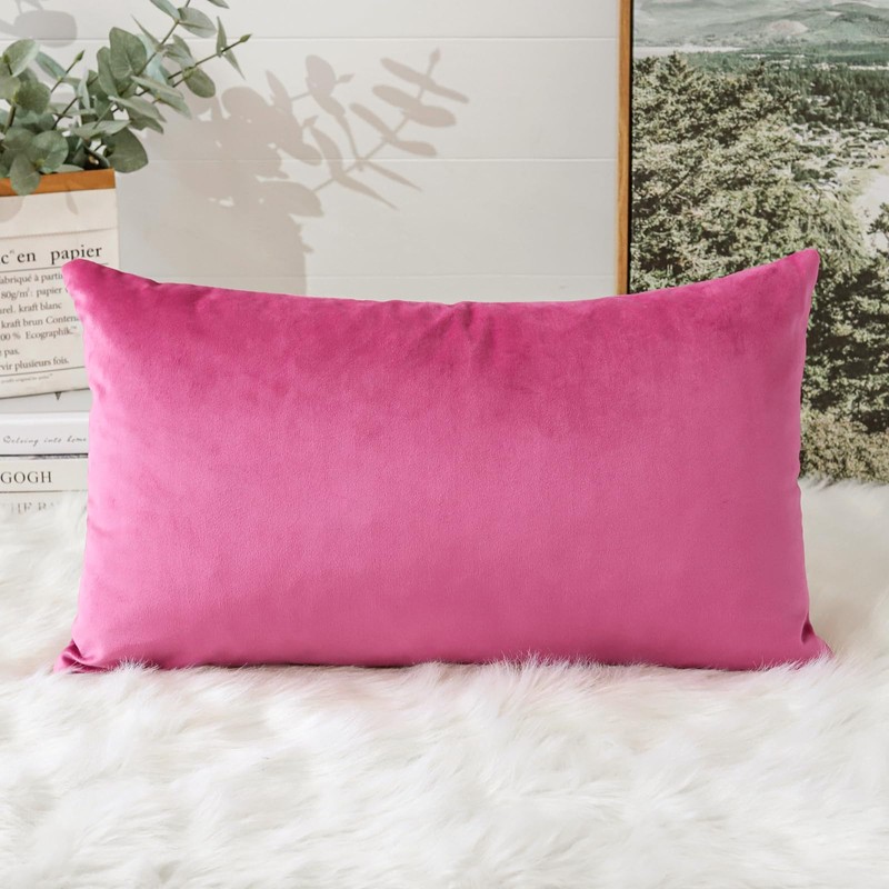 Artscope Luxury Velvet Cushion Covers Decorative Lumbar Pillowcases Soft Solid