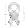 Awareness Ribbon Pin, Flat Ribbon, Badge, シルバー：心に起因する障がい