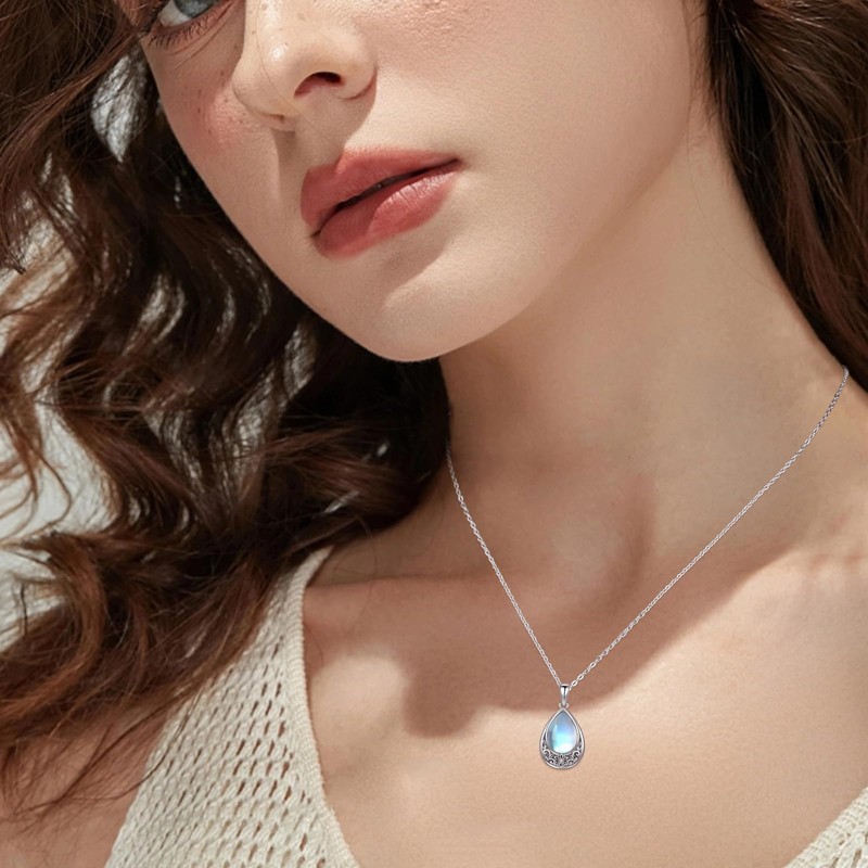 CRWENG Tear Drop Urn Necklace for Ashes 925 Sterling Silver