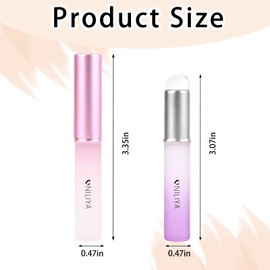 NILIYA 2PCS Silicone Nail Art Brush for Chrome Nail Powder, One Sheet Flower Nail Art Stickers Decals,Floral Plant leaf Design of 5D Embossed Self-Adhesive Supplies, Ombre Applicator for Beginners