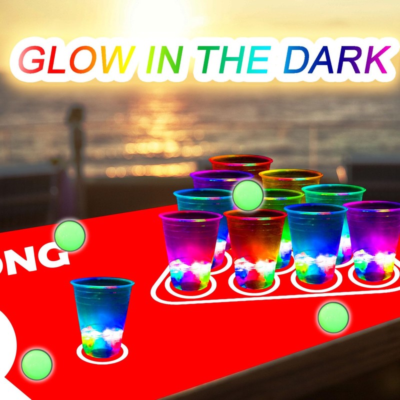 meishuneu 32 Glowing Party Cups (Red & Blue) 12 Luminous