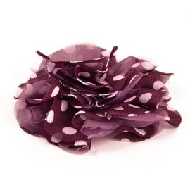 Expo International Capri Polka Dot Fabric Brooch Pin Hair Clip Patches/Appliques, Purple/White