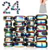 10Pcs Rainbow Hematite Magnetic Stone Kit, DIY Round Polished Magnets