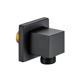 BE-TOOL Wall-Mount Supply Elbow Shower 90 Degree Elbow G1/2 Water Union Outlet Square Shower Spray Elbow Hidden Shower Hose Connector(Black)