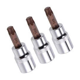 TA-VIGOR 3Pcs Torx Bit Socket, 3/8" Drive x T40 CR-V Key Socket, Premium S2 Steel Bits, Torx Bit with 48mm Length for Ratchet Wrench, Torque Wrench, Slide Bar, Impact Power Drills