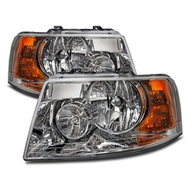 HEADLIGHTSDEPOT Chrome Housing Halogen Left and Right Headlights Pair Compatible with Monaco Knight 2011