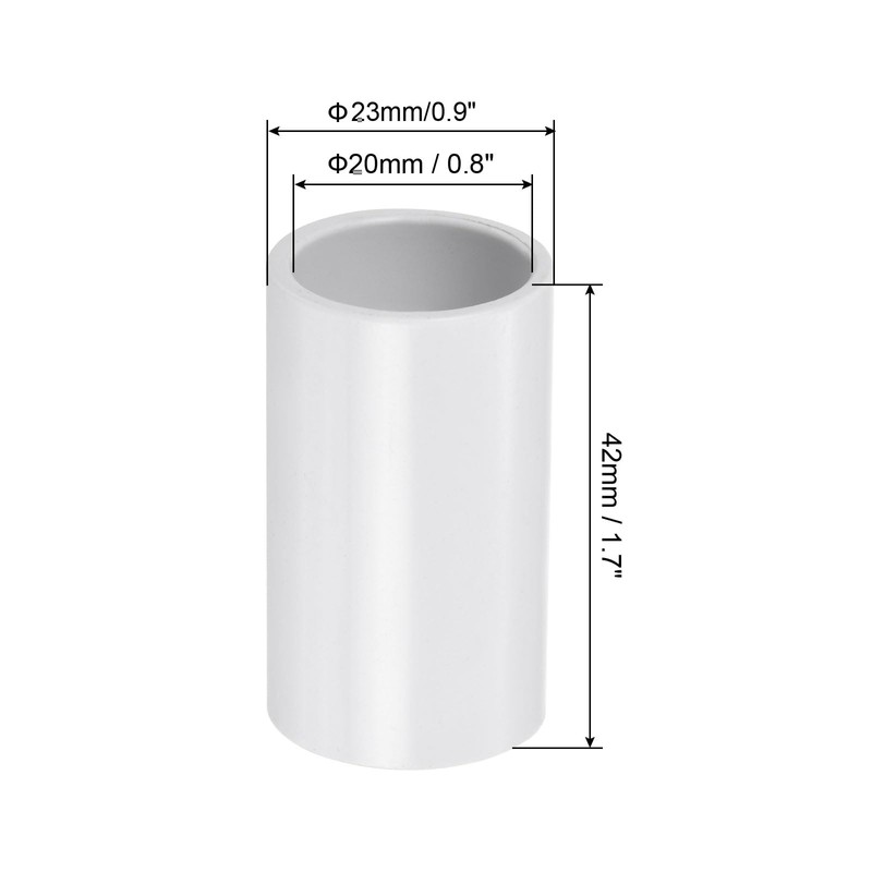 sourcing map PVC Pipe Connector Straight 20 mm Connection for