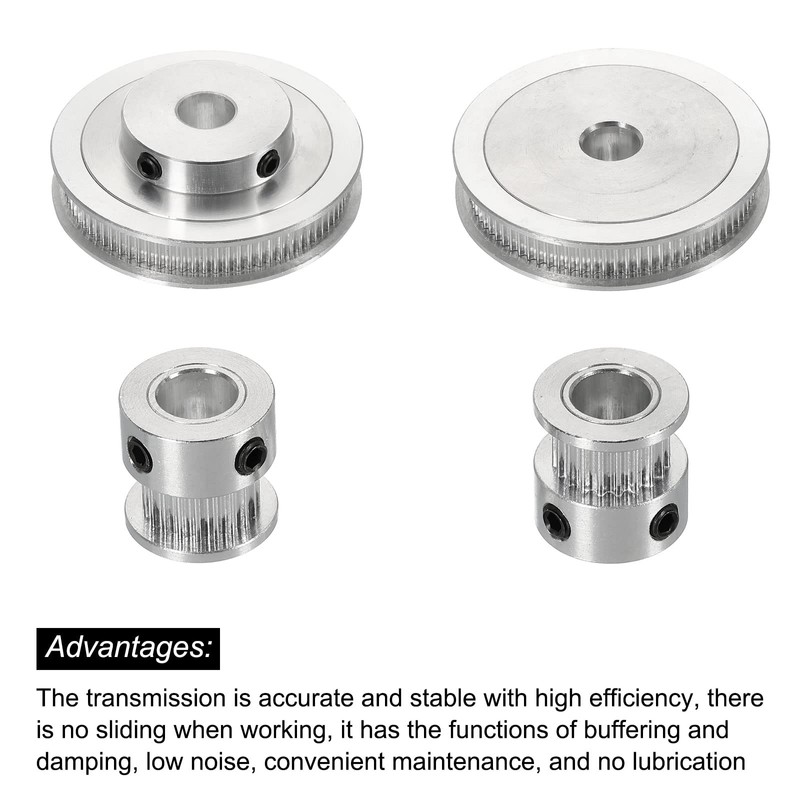 sourcing map Control Pulley 20 & 80 Teeth 8 mm