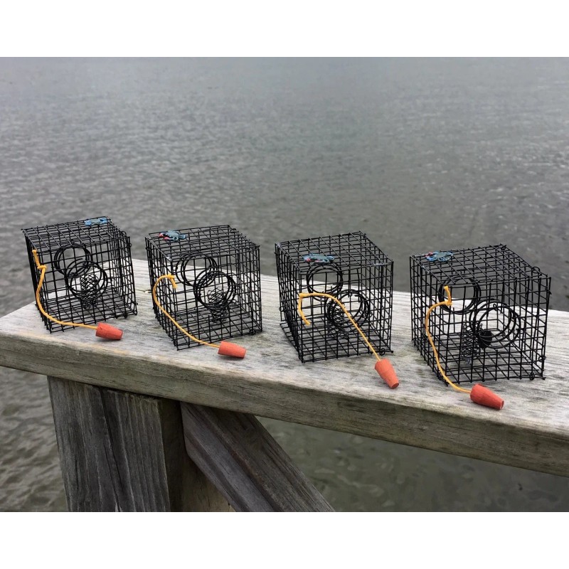 BLACKWAY BOAT MODELS MINIATURE CRAB TRAP, CRAB POT, BLACK, METAL