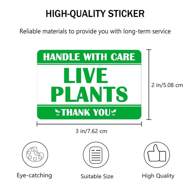 Live Plants Please Handle with Love Stickers 2 X 3
