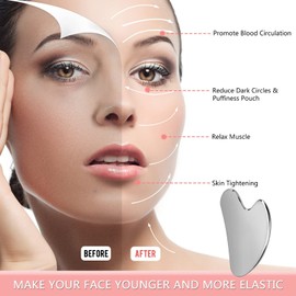 Gua Sha, Premium Stainless Steel Gua Sha Stone, Guasha for Face Upgraded, Guasha Stainless Steel
