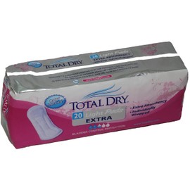 Total Dry Extra Bladder Control Protection Pads. 20 Per Package