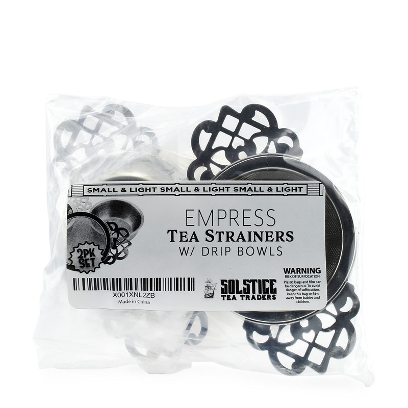 SOLSTICE TEA TRADERS Empress Tea Strainers with Drip Bowls (Pack