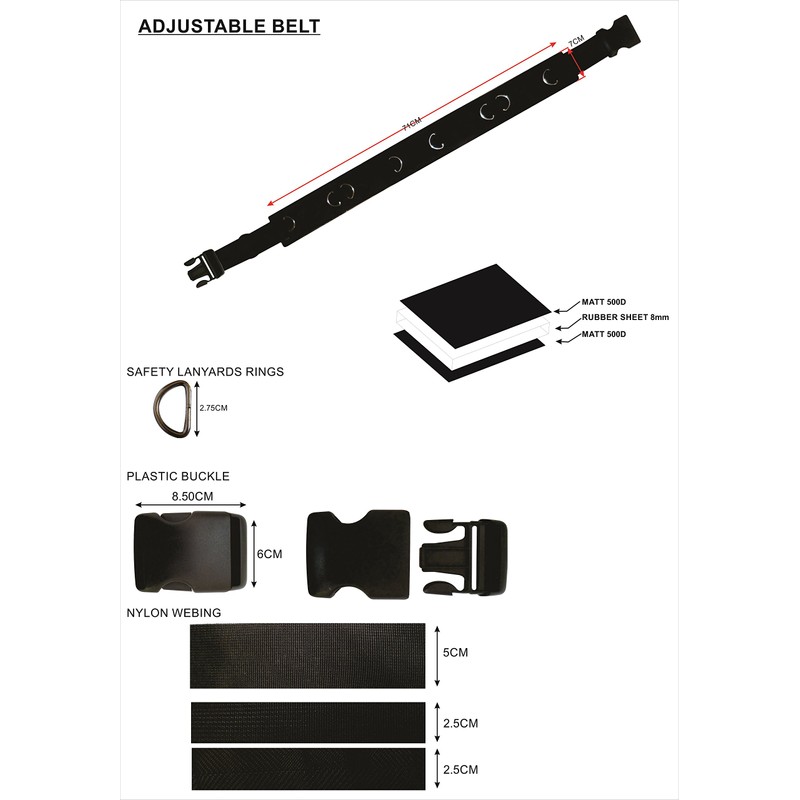 Scaffolding Tools Belt.Padded for Waist Comfort- 7 Toolset In 1