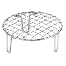 sourcing map Round Cooking Rack 5-inch Stainless Steel Cross Wire Barbecue Grill Net with 50mm Legs for Cooking Baking Steaming BBQ