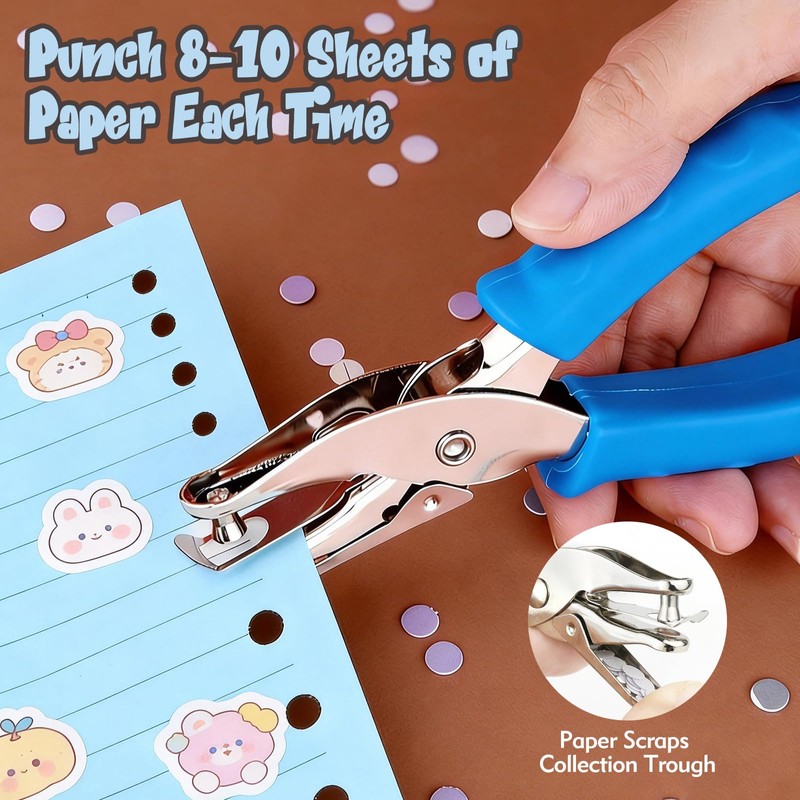 2 Pcs Hole Punch, 1/4" and 1/8" Hole Puncher with