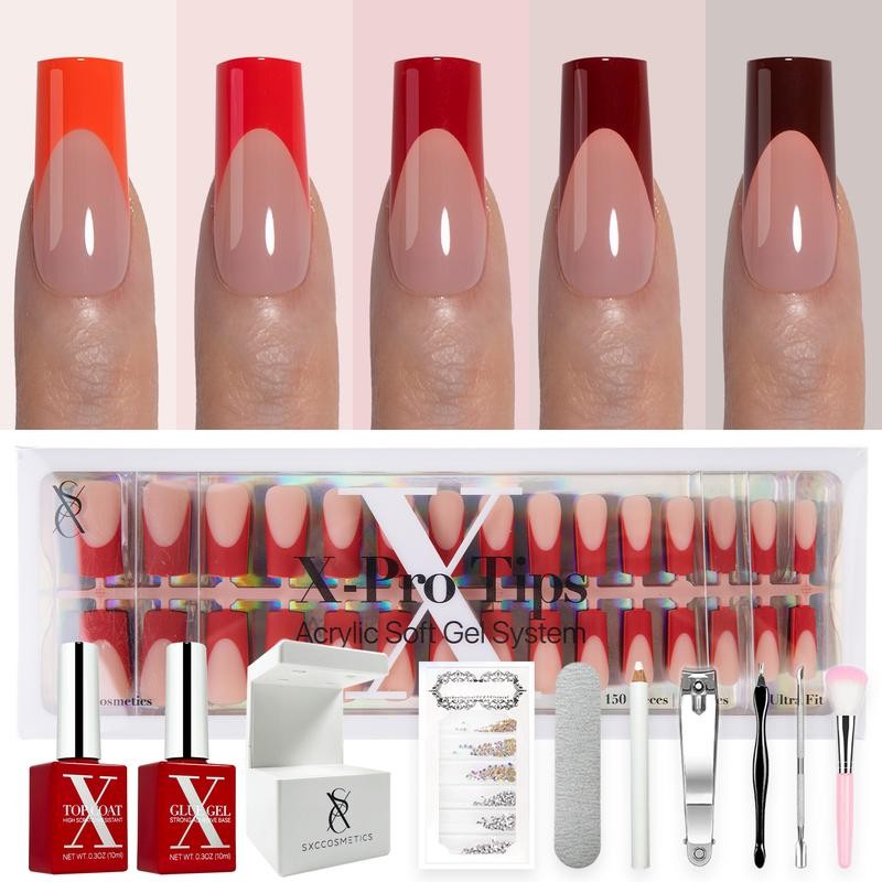 SXC Cosmetics X-Pro Tips French Tip Press on Nails –