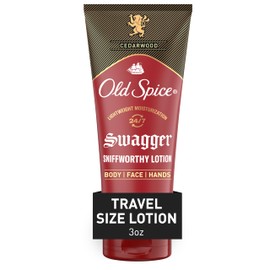 Old Spice Body Lotion for all skin types, Travel Size 24/7 Lightweight Moisturization with Amazing Scent for Face, Hand and Body, Swagger Scent of Cedarwood, Instant Absorption, 3oz