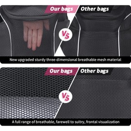 WOYYHO Pet Dog Carrier Backpack Small Dog Front Backpack Ventilated Mesh Dog Travel Back Pack with Safety Belt for Travel Hiking Cycling Outdoor Use (S (2-4.5 lbs), Black)