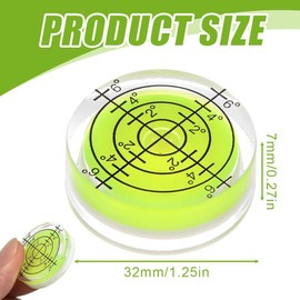 AEIOPRS Mini Spirit Level Diameter 32 mm for Motorhome Caravan Electrician Spirit Level Pack of 4