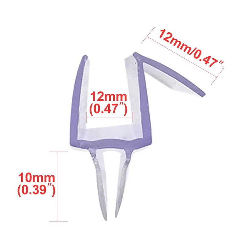 Cozylkx Frameless Glass Shower Door Sweep for 1/2" Glass, Bottom