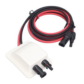 Solar Double Cable Entry Gland Box Waterproof Housing for RV Roof Boat Yacht Camping Travel with 2m 10AWG Extension Cord