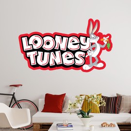 Looney Tunes Wall Sticker - Bugs Bunny with Logo Wall Decal Art (60cm Width x 35cm Height)