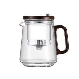 Glass Teapot with Removable Infuser, Loose Leaf Tea Brewing (Half circle shaped handle)