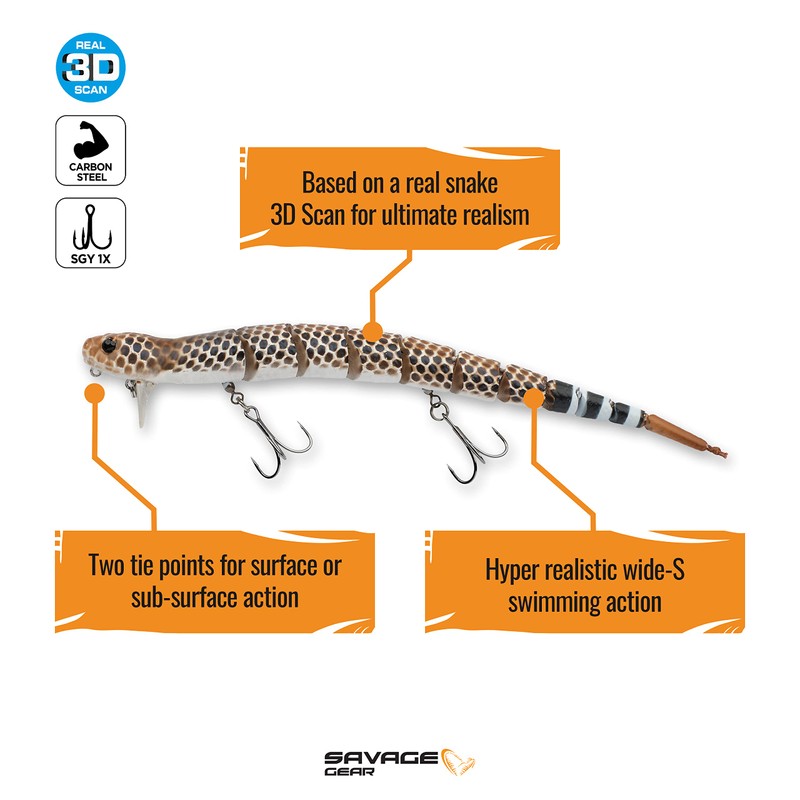 3D ウェイクスネーク 12インチ (ラトルスネーク) WS-300-RTL ワンサイズ