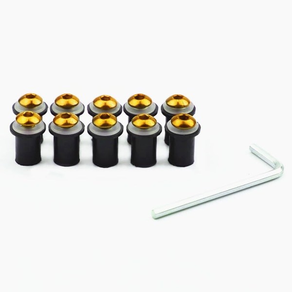10 Pcs Screen Bolt Wellnut Windshield Screws with Hex Key