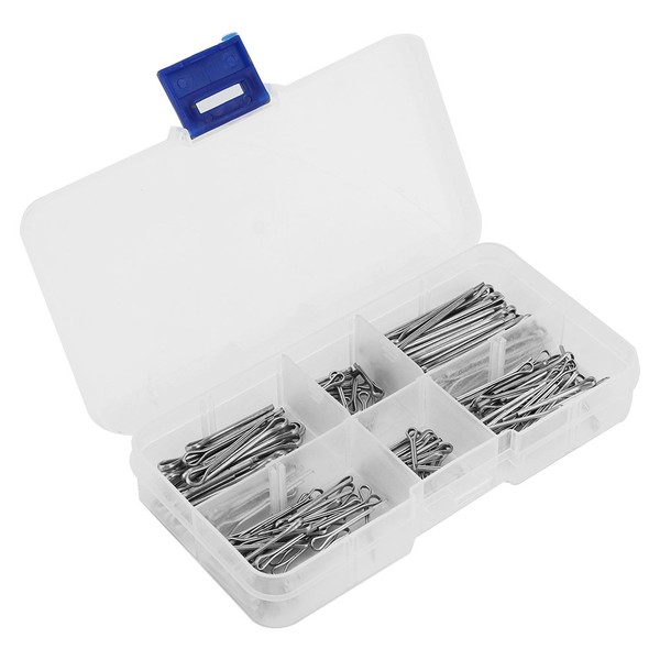 175pcs High Hardness -Resistant Zinc Alloy Metal Split-Cotter Pins Assortment