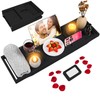 Foldable Bathtub Caddy Tray, Bamboo Bath Tub Tray Table for