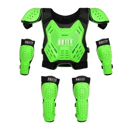 Kids Dirt Bike Gear- Motorcycle Protective Gear Chest Protector Youth Motocross Gear Body Armor Vest Knee Guards and Elbow Full Body Protection Suit (Green)