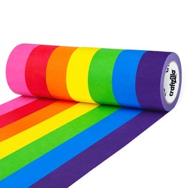 Craftzilla Colored Masking Tape - 7 Roll Multi Pack - 210 Feet x 1 Inch of Colorful Craft Tape for Arts & Crafts, Labeling and Color- Coding