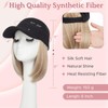 SEGO Hat Wig, Hat with Hair Attached for Women Black