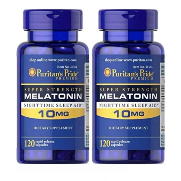 Puritan's Pride Melatonina Capsulas - 2 Pack 10mg Eg Mm6 Sabor ND